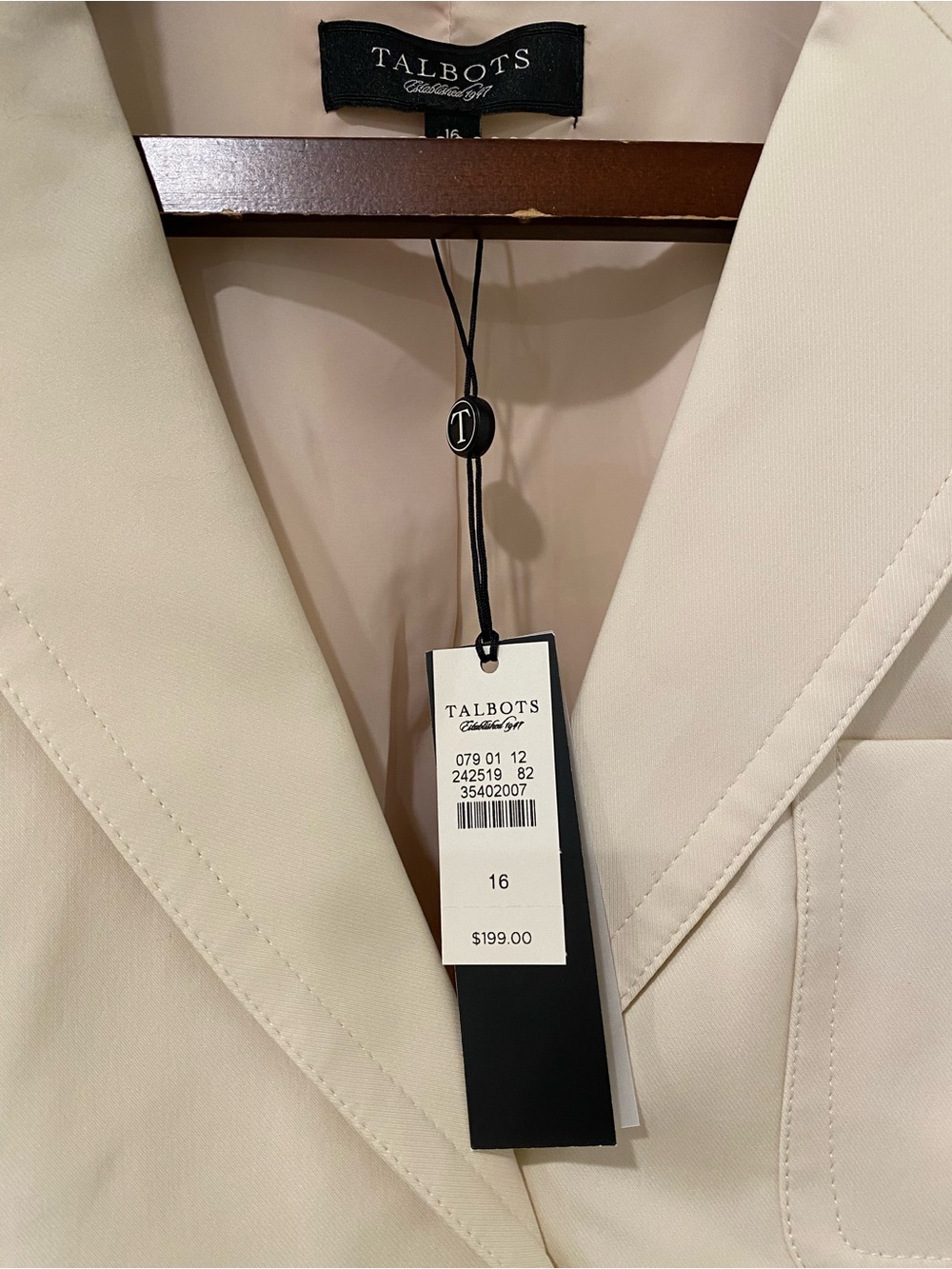 NWT Talbots Kate Fit Ivory Blazer Size 16 - Picture 6 of 10